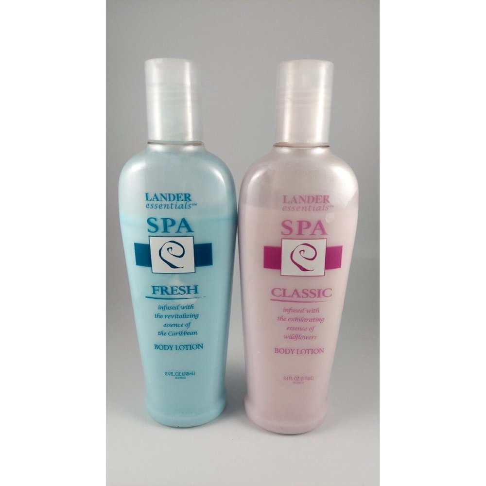 Lander Essentials Scented Body Lotion Spa Fresh + Classic Lot Of 2 Bottles